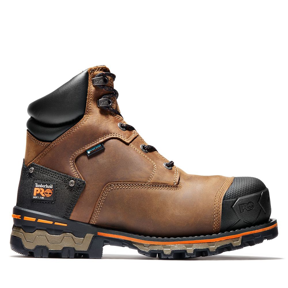 Timberland Mens Work Boots PRO® Boondock 6" Soft Toe - Brown/Black - India BF1843679